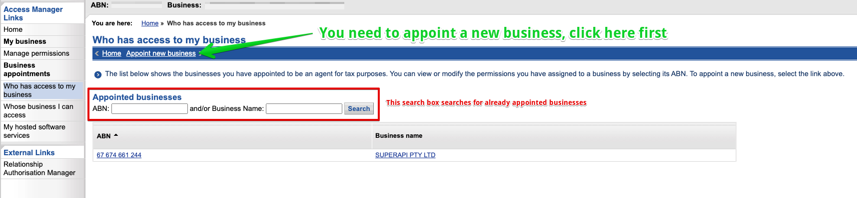 ATO Access Manager: Stapling Setup, can't find SuperAPI