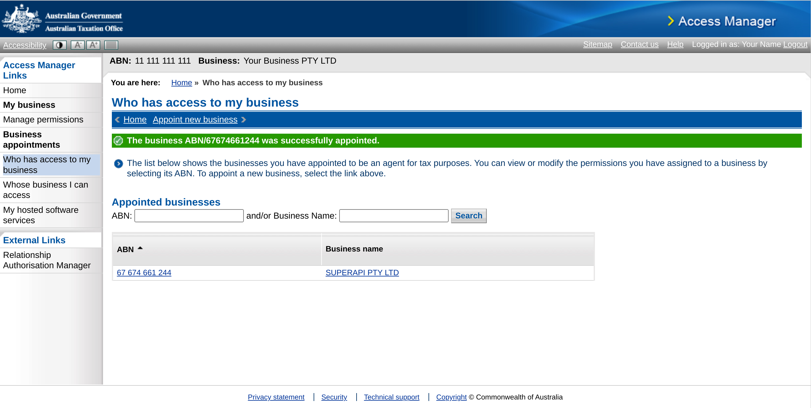 Step 5: Super stapling permission successfully setup