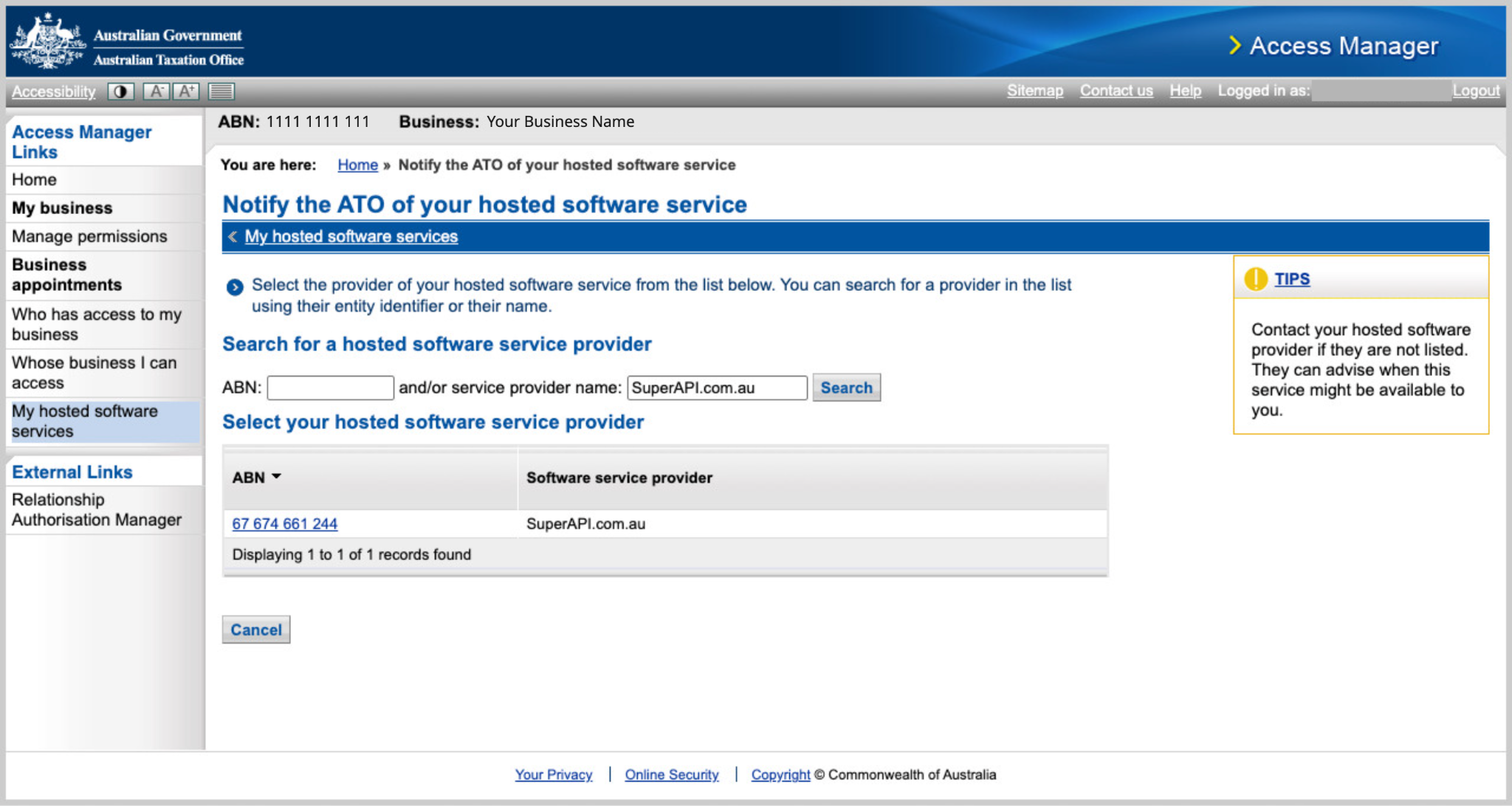 Step 4: Search for provider